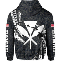 Polynesian King Culture Blue White Hoodie (Zip up) Mega Style - Polynesian Pride