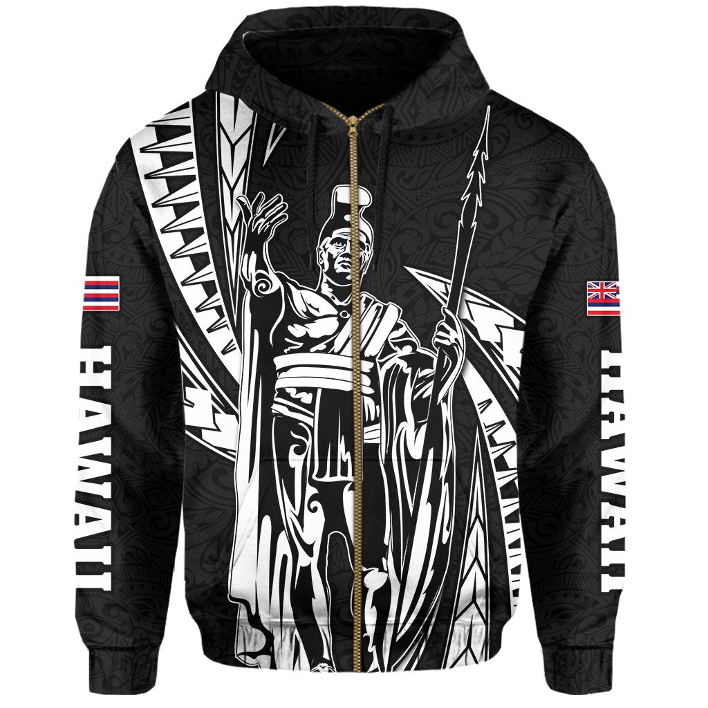 Polynesian King Culture Gray Hoodie (Zip up) Mega Style - Polynesian Pride