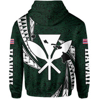 Polynesian King Culture Green Hoodie (Zip up) Mega Style - Polynesian Pride