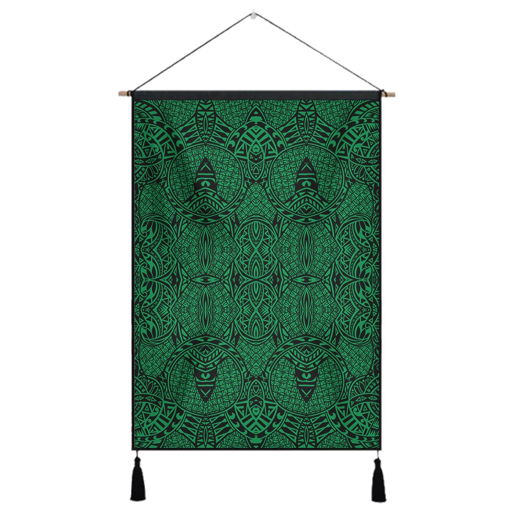 Polynesian Lauhala Mix Green Hanging Poster - AH Hanging Poster 43 x 65 cm Cotton And Linen - Polynesian Pride