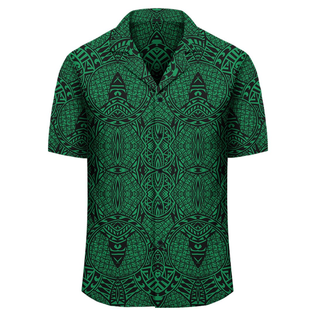 Polynesian Lauhala Mix Green Hawaiian Shirt - Polynesian Pride