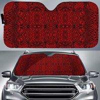 Polynesian Lauhala Mix Car Sun Shade Auto Sun Shade Universal Fit Red - Polynesian Pride