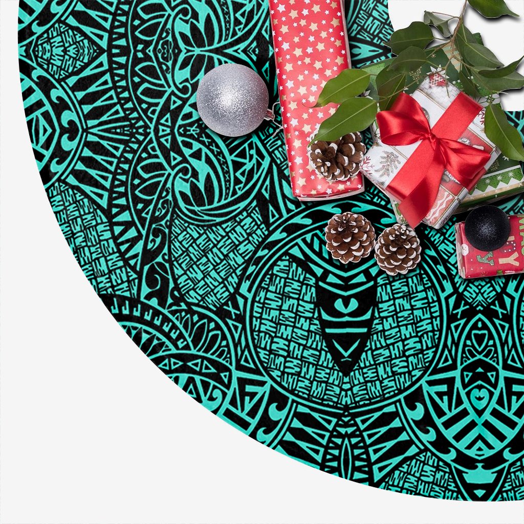 Polynesian Lauhala Mix Turquoise Tree Skirt - Polynesian Pride