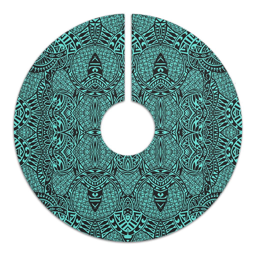 Polynesian Lauhala Mix Turquoise Tree Skirt - Polynesian Pride