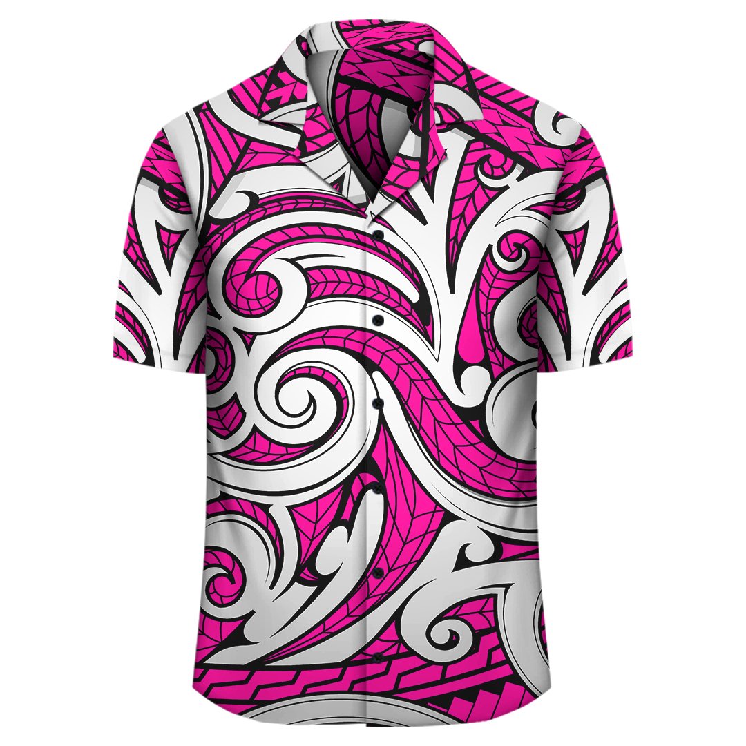 Polynesian Maori Ethnic Ornament Pink Hawaiian Shirt - Polynesian Pride
