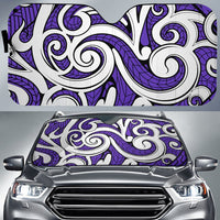 Polynesian Maori Ethnic Ornament Car Sun Shade Auto Sun Shade Universal Fit Violet - Polynesian Pride