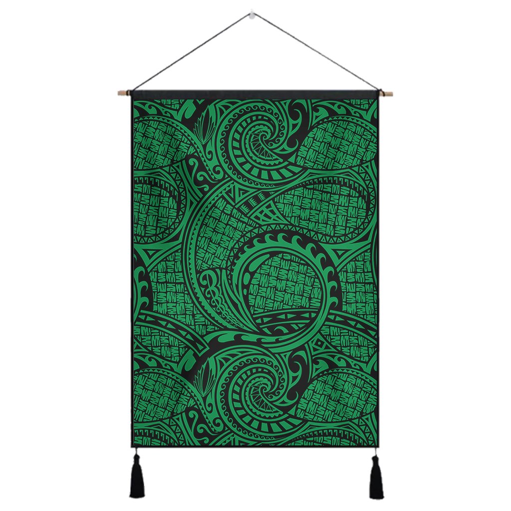 Polynesian Maori Lauhala Green Hanging Poster - AH Hanging Poster 43 x 65 cm Cotton And Linen - Polynesian Pride