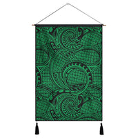 Polynesian Maori Lauhala Green Hanging Poster - AH Hanging Poster 43 x 65 cm Cotton And Linen - Polynesian Pride