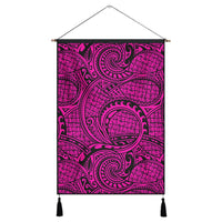 Polynesian Maori Lauhala Pink Hanging Poster - AH Hanging Poster 43 x 65 cm Cotton And Linen - Polynesian Pride