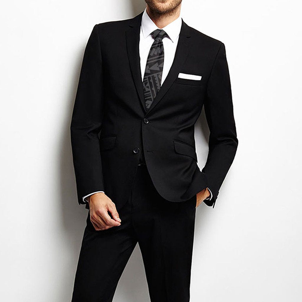 Polynesian Nation Gray Necktie One Size Gray Necktie - Polynesian Pride