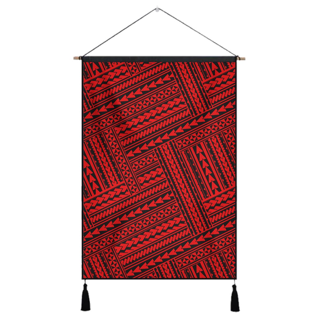 Polynesian Nation Red Hanging Poster - AH Hanging Poster 43 x 65 cm Cotton And Linen - Polynesian Pride