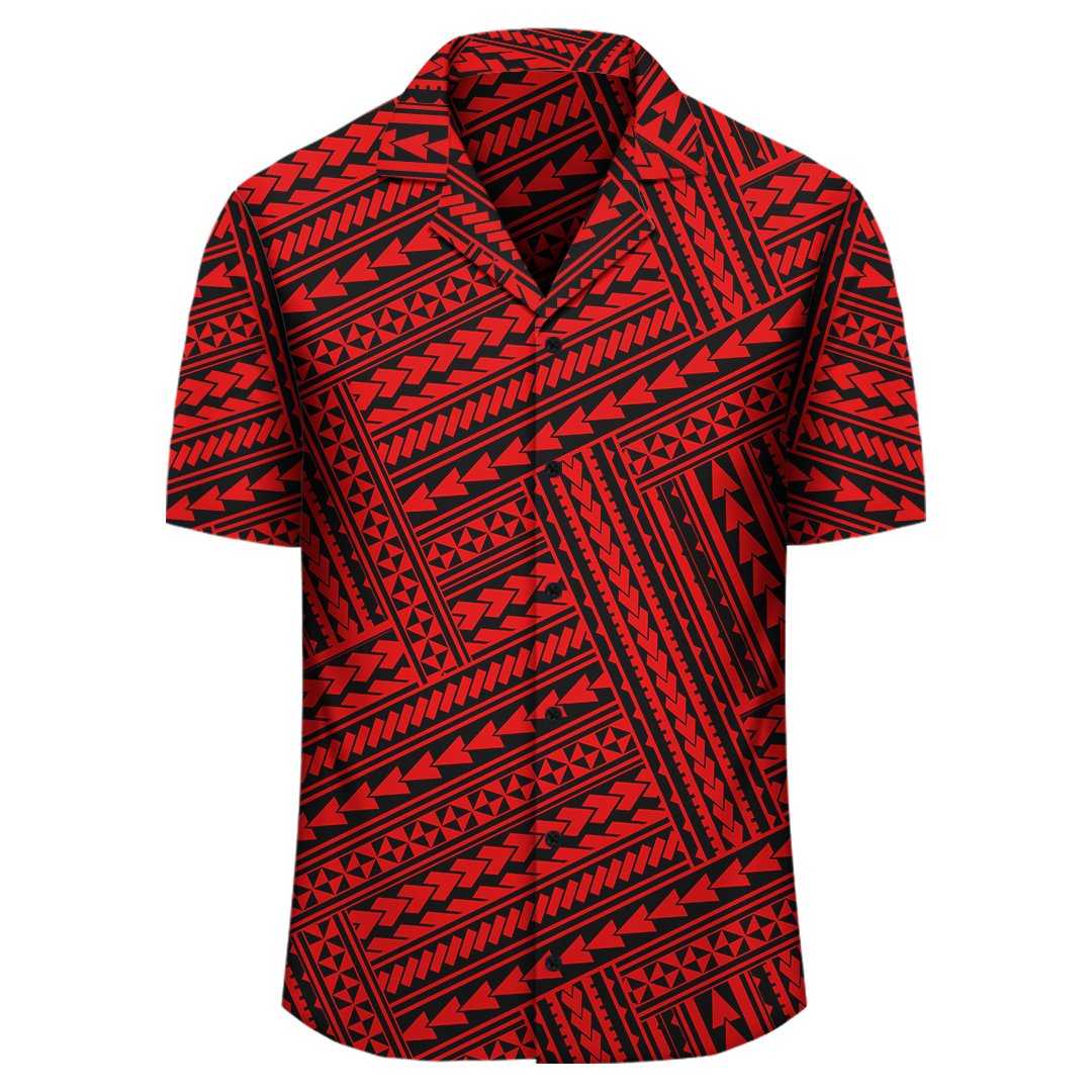 Polynesian Nation Red Hawaiian Shirt - Polynesian Pride