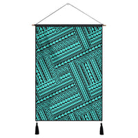 Polynesian Nation Turquoise Hanging Poster - AH Hanging Poster 43 x 65 cm Cotton And Linen - Polynesian Pride
