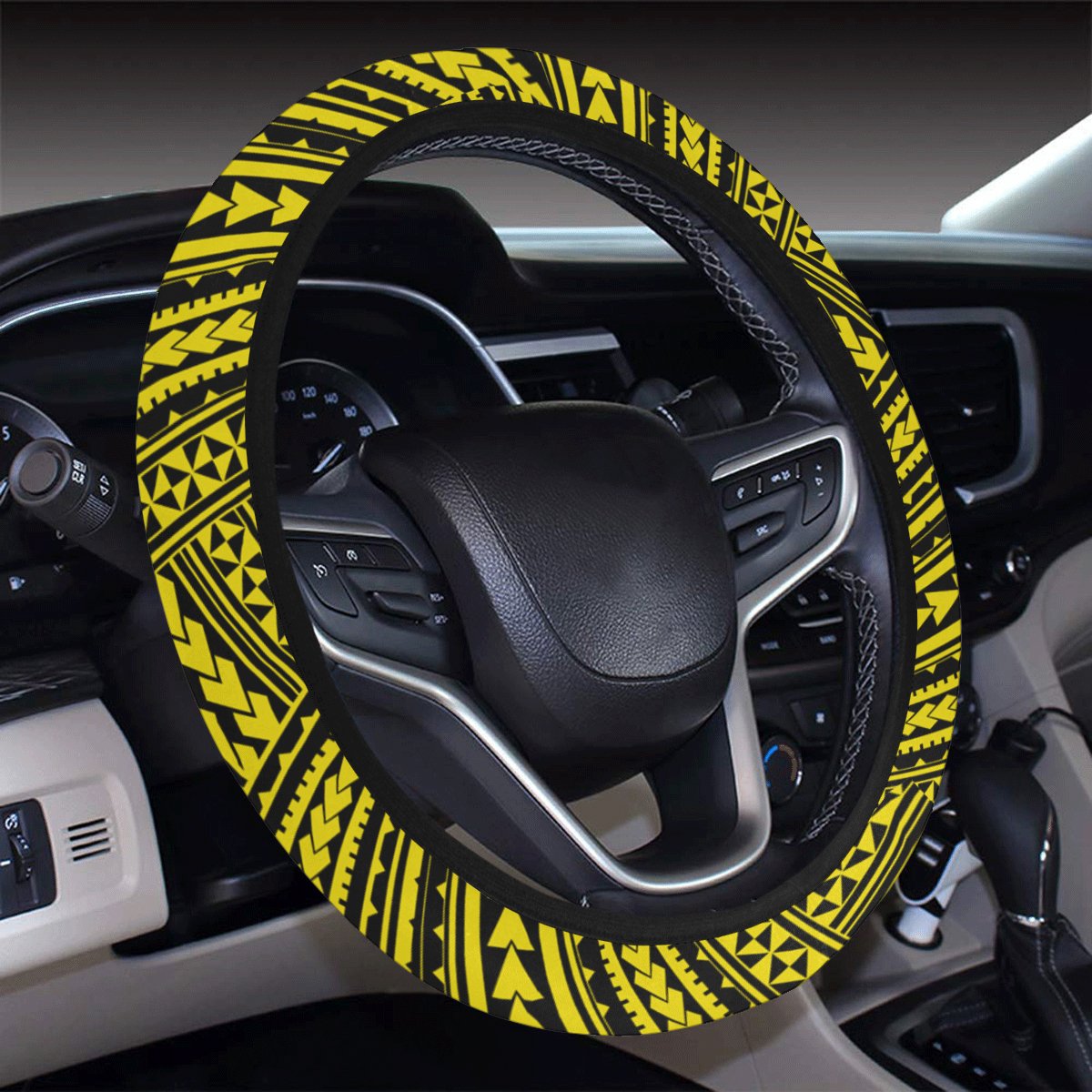Polynesian Nation Yellow Hawaii Steering Wheel Cover with Elastic Edge - Polynesian Pride