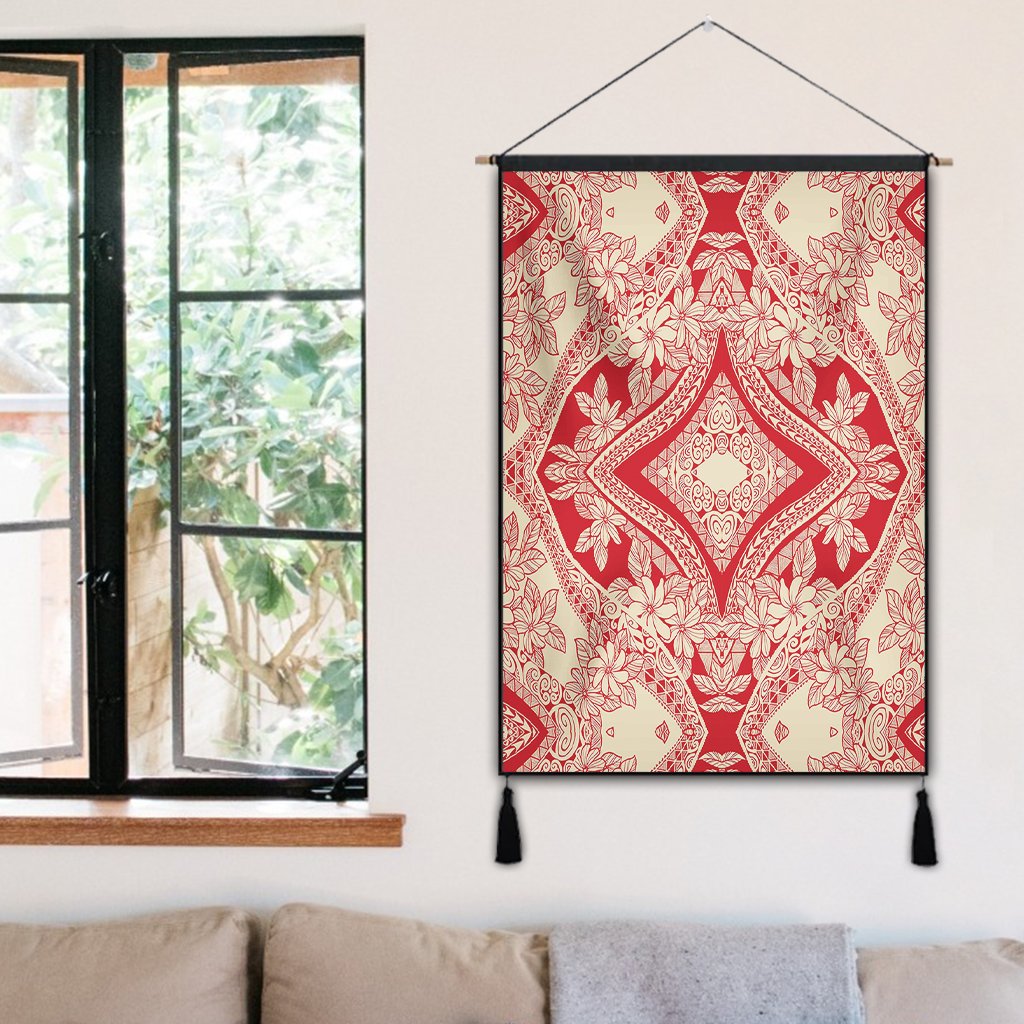 Polynesian Plumeria Mix Hanging Poster - AH Hanging Poster 50 x 75 cm Cotton And Linen - Polynesian Pride