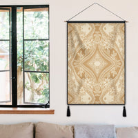 Polynesian Plumeria Mix Gold Hanging Poster - AH Hanging Poster 50 x 75 cm Cotton And Linen - Polynesian Pride