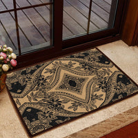 Polynesian Plumeria Mix Gold Black Hawaii Door Mat - Polynesian Pride
