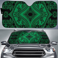 Polynesian Plumeria Mix Car Sun Shade Auto Sun Shade Universal Fit Green Black - Polynesian Pride