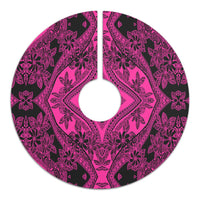 Polynesian Plumeria Mix Pink Black Tree Skirt - Polynesian Pride