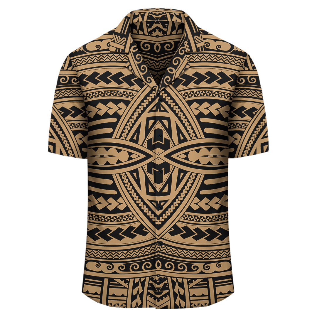 Polynesian Seamless Gold Hawaiian Shirt - Polynesian Pride
