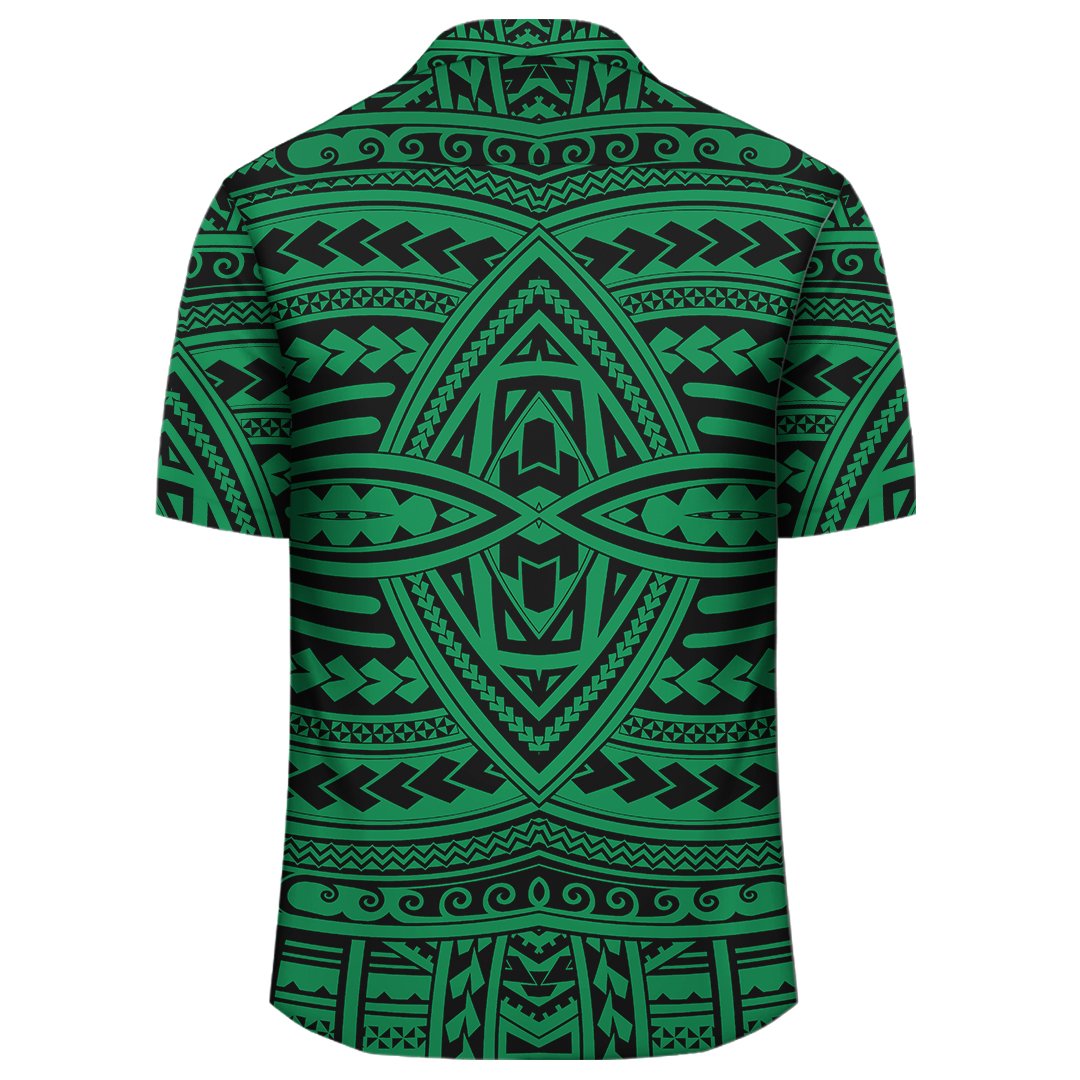 Polynesian Seamless Green Hawaiian Shirt - Polynesian Pride