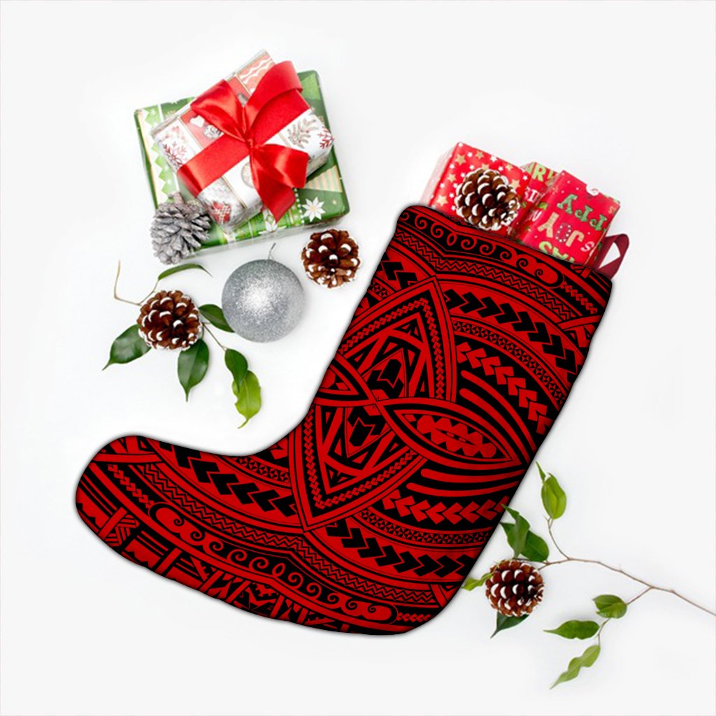 Polynesian Seamless Red Christmas Stocking - Polynesian Pride