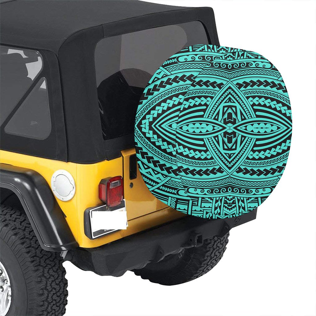 Polynesian Seamless Turquoise Hawaii Spare Tire Cover - Polynesian Pride