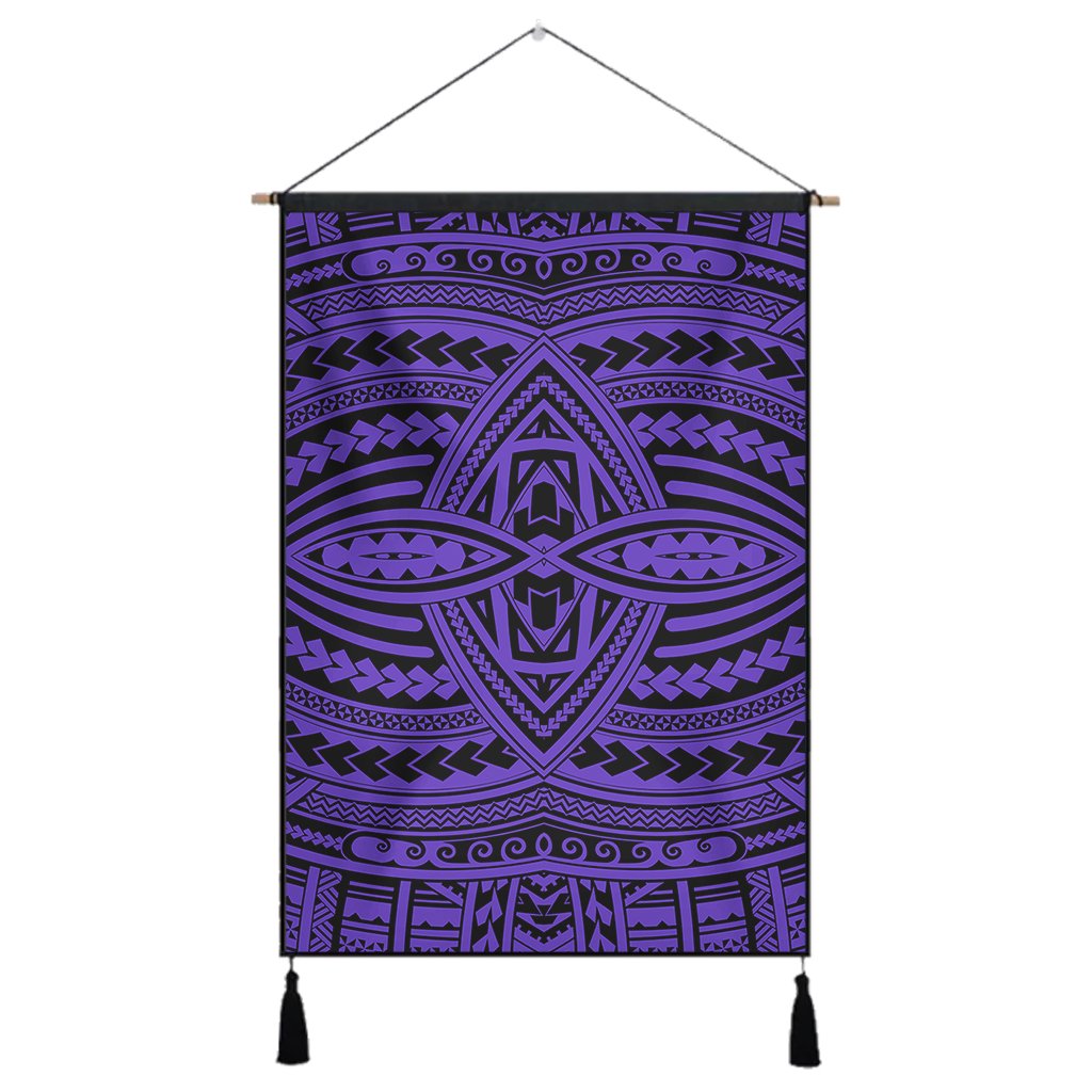 Polynesian Seamless Violet Hanging Poster - AH Hanging Poster 43 x 65 cm Cotton And Linen - Polynesian Pride