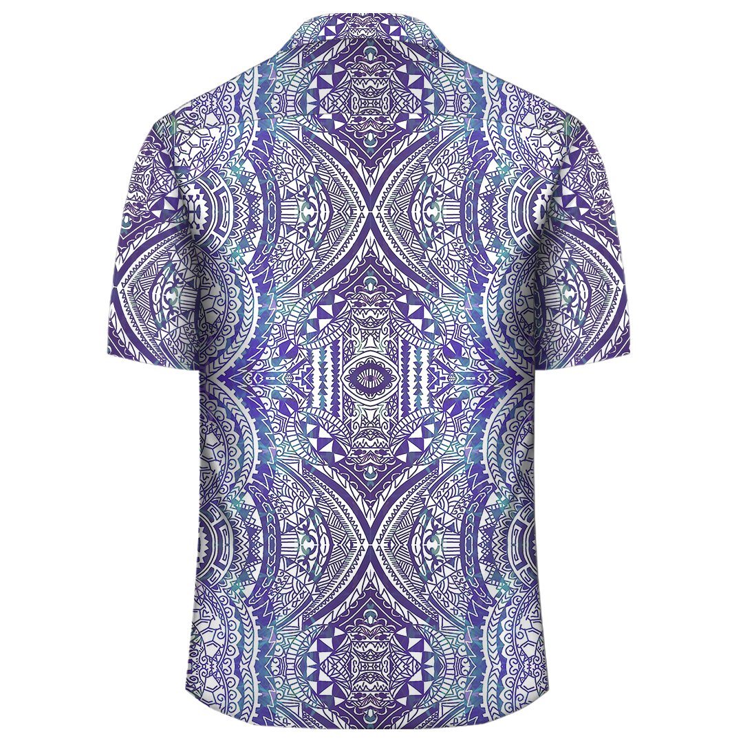 Polynesian Symmetry Gardient Violet Hawaiian Shirt - Polynesian Pride