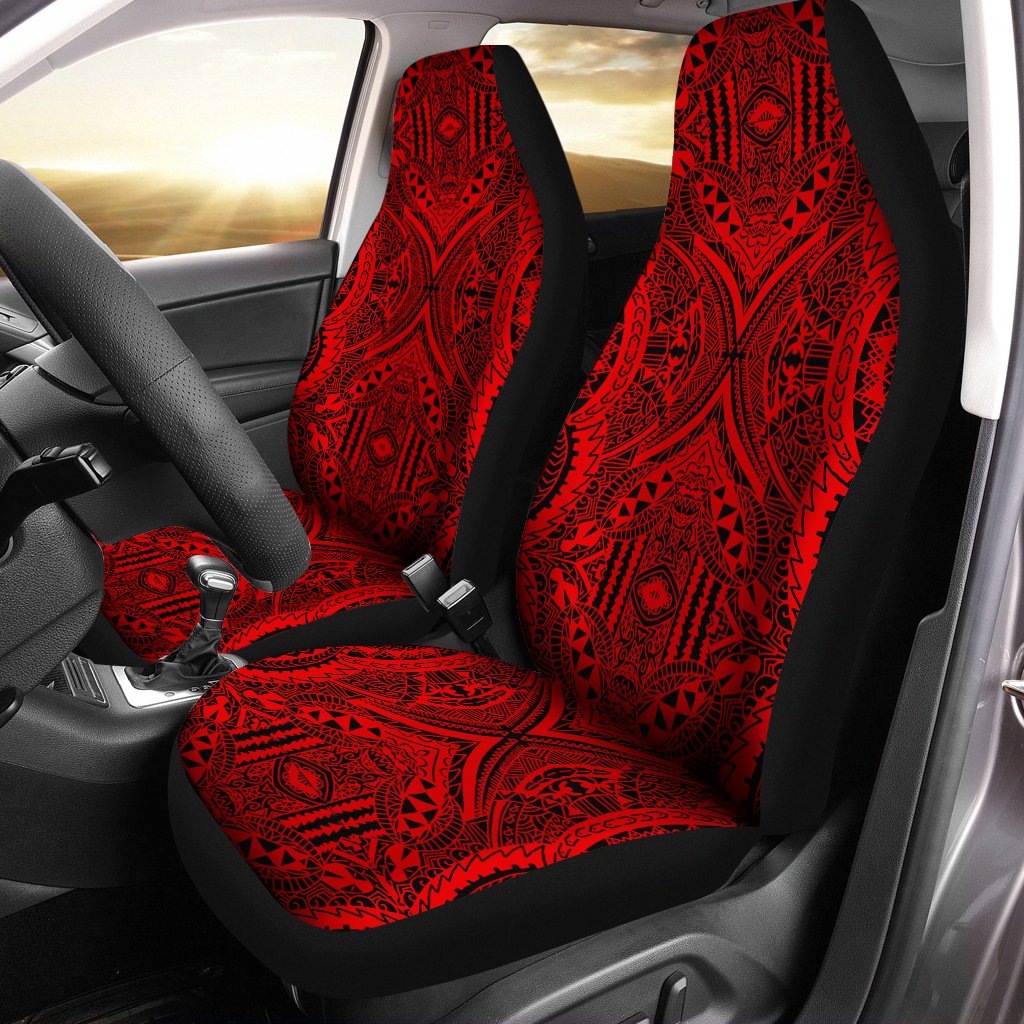 Polynesian Symmetry Red Car Seat Cover - Polynesian Pride