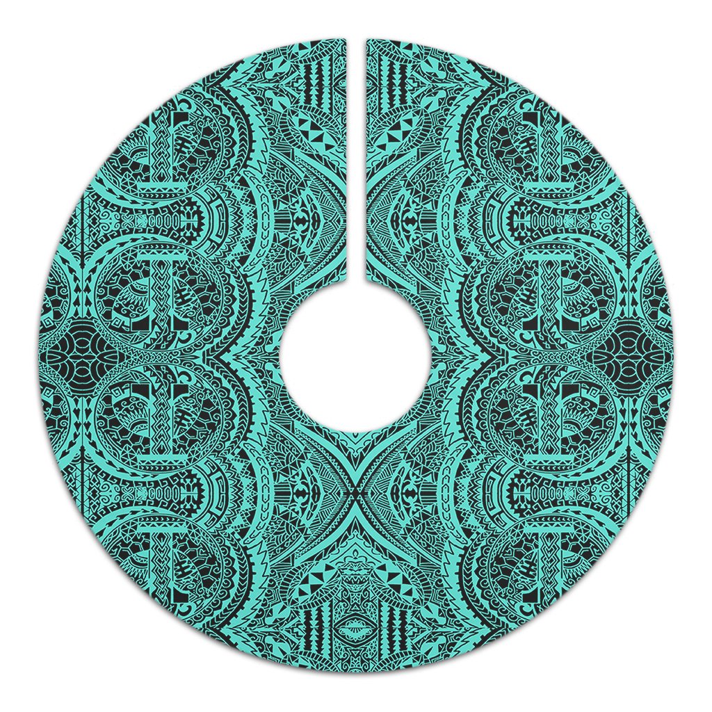 Polynesian Symmetry Turquoise Tree Skirt - Polynesian Pride