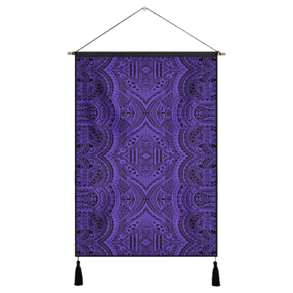 Polynesian Symmetry Violet Hanging Poster - AH Hanging Poster 43 x 65 cm Cotton And Linen - Polynesian Pride