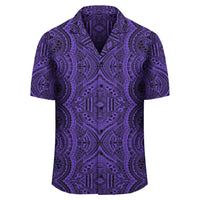 Polynesian Symmetry Violet Hawaiian Shirt - Polynesian Pride