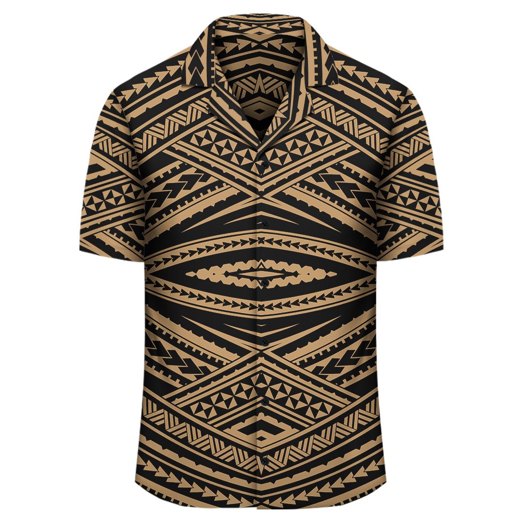 Polynesian Tatau Gold Hawaiian Shirt - Polynesian Pride