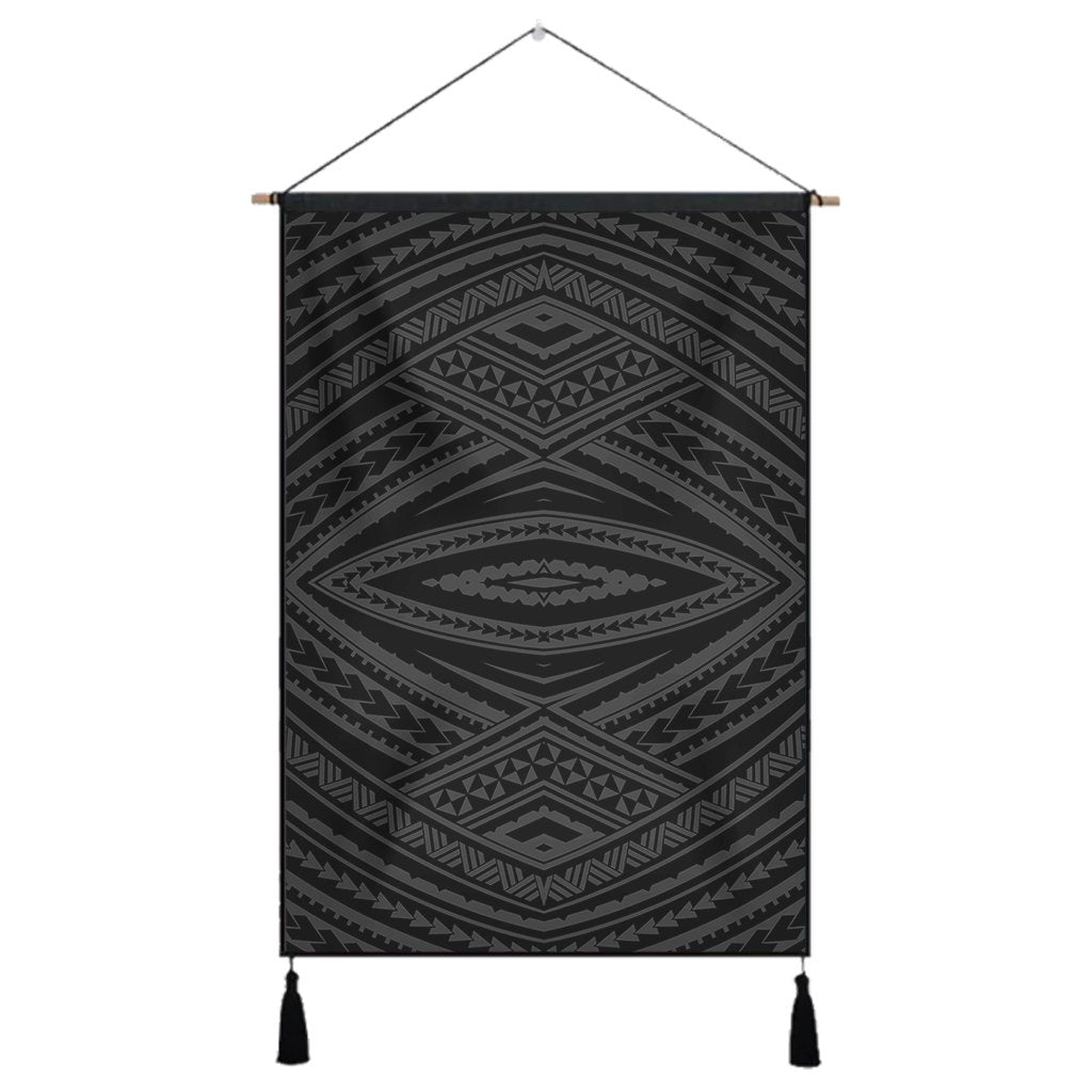 Polynesian Tatau Gray Hanging Poster - AH Hanging Poster 43 x 65 cm Cotton And Linen - Polynesian Pride