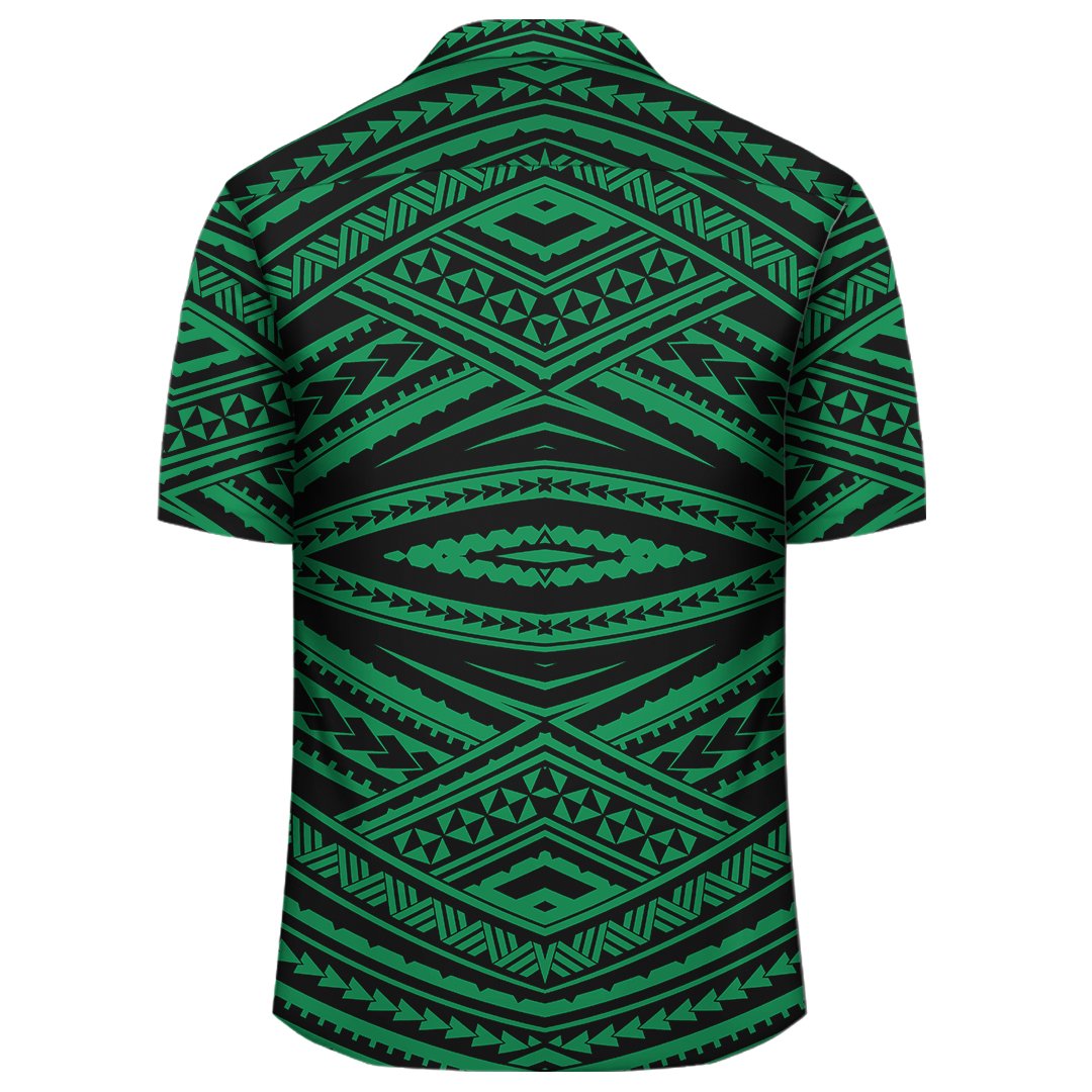 Polynesian Tatau Green Hawaiian Shirt - Polynesian Pride