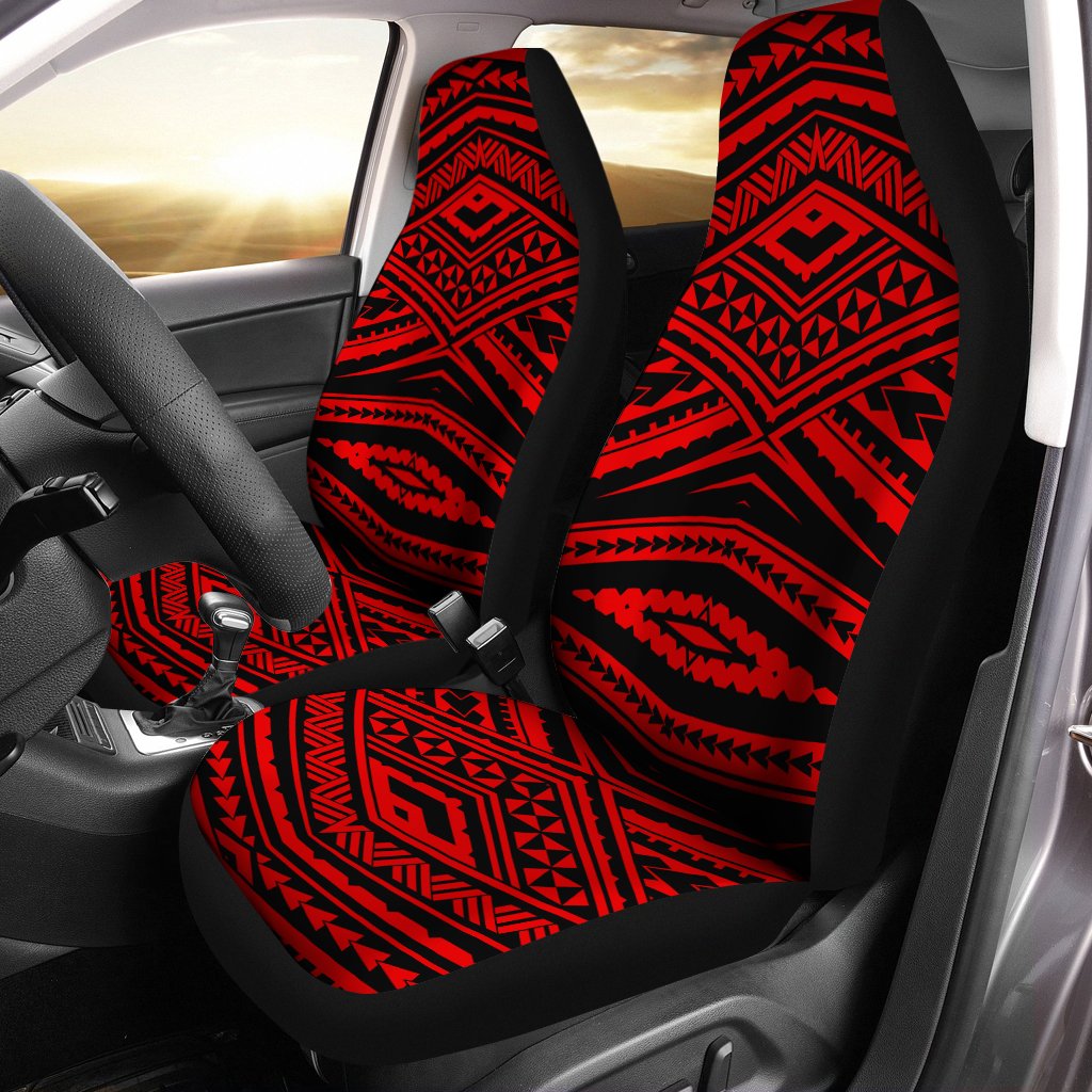 Polynesian Tatau Red Car Seat Cover - Polynesian Pride
