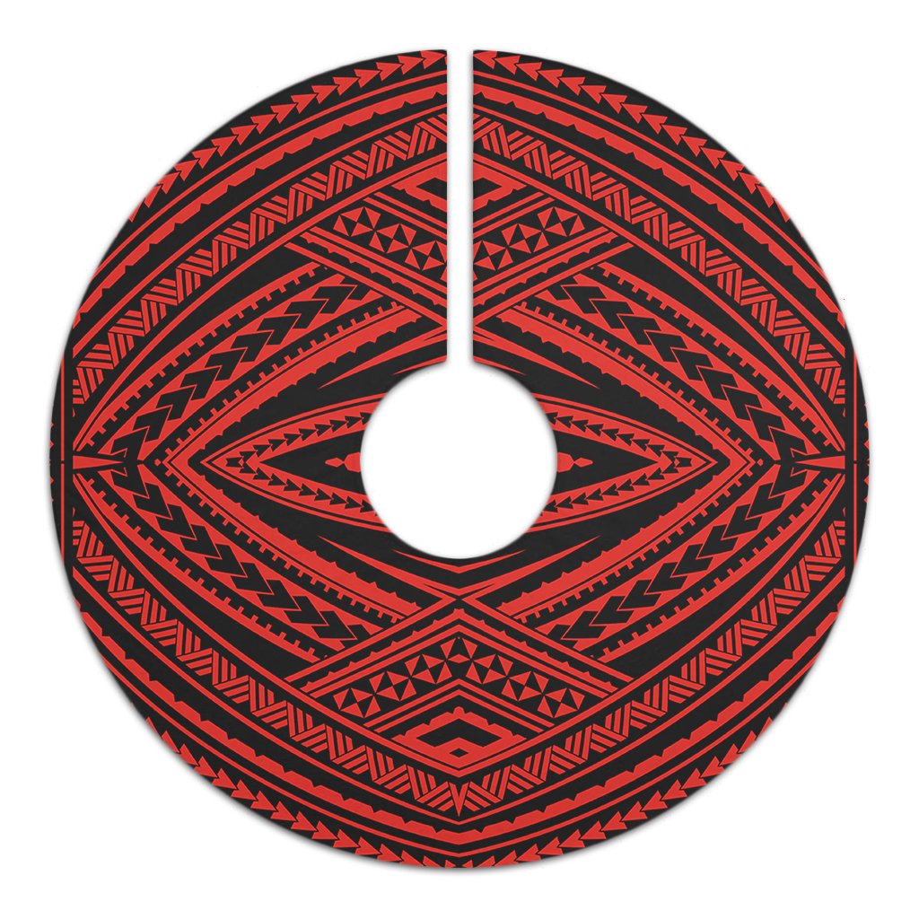 Polynesian Tatau Red Tree Skirt - Polynesian Pride