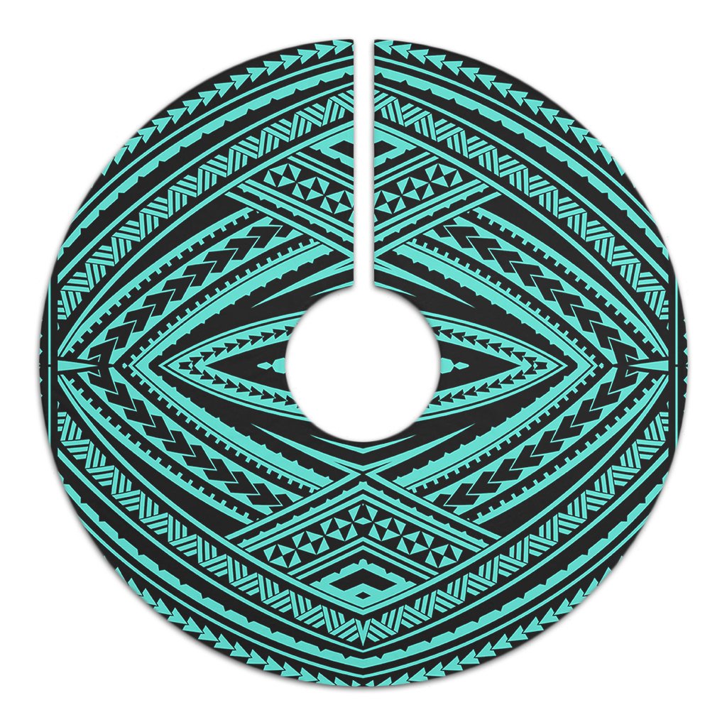Polynesian Tatau Turquoise Tree Skirt - Polynesian Pride