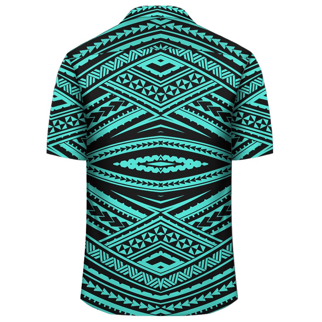 Polynesian Tatau Turquoise Hawaiian Shirt - Polynesian Pride