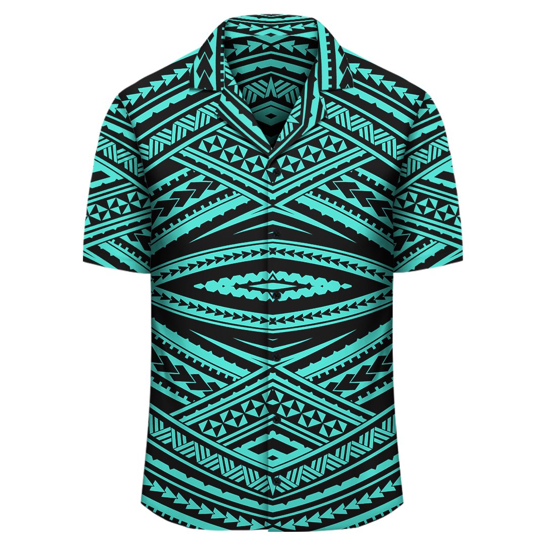 Polynesian Tatau Turquoise Hawaiian Shirt - Polynesian Pride