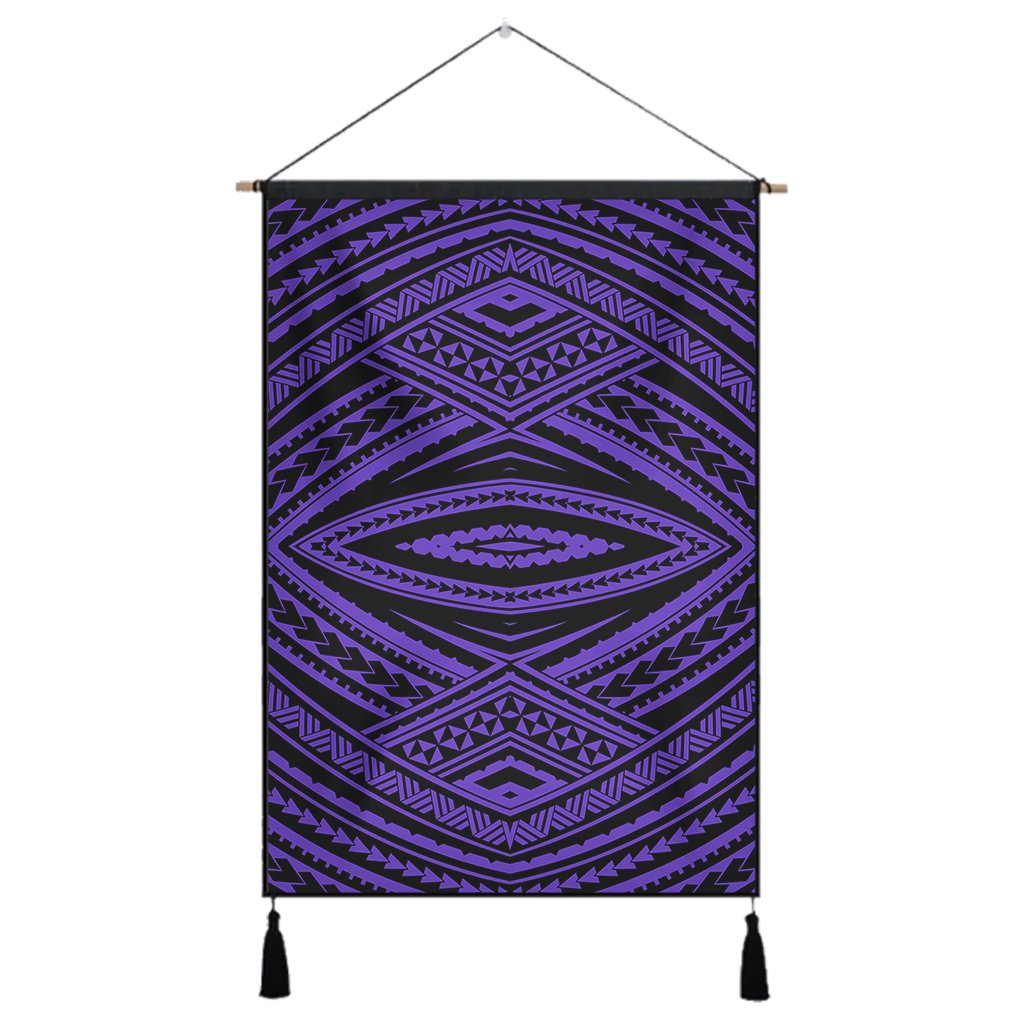 Polynesian Tatau Violet Hanging Poster - AH Hanging Poster 43 x 65 cm Cotton And Linen - Polynesian Pride