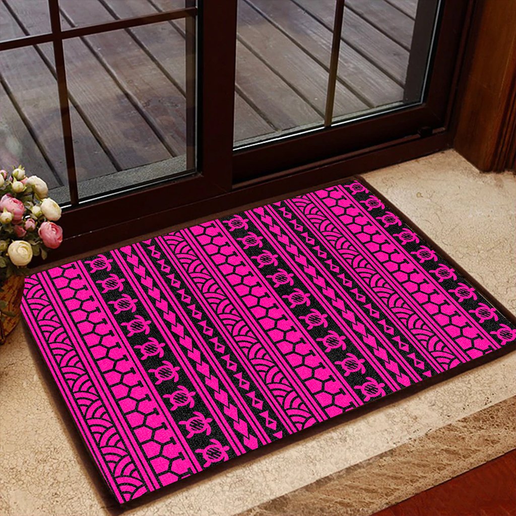 Polynesian Tattoo Tribal Pink Hawaii Door Mat - Polynesian Pride