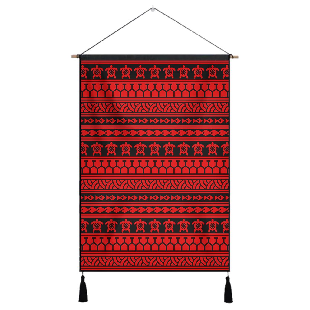 Polynesian Tattoo Tribal Red Hanging Poster - AH Hanging Poster 43 x 65 cm Cotton And Linen - Polynesian Pride