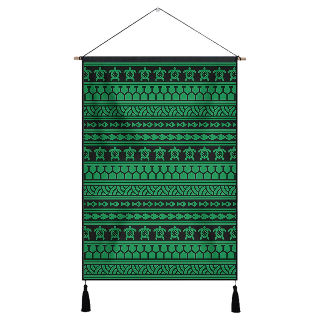 Polynesian Tattoo tribal Green Hanging Poster - AH Hanging Poster 43 x 65 cm Cotton And Linen - Polynesian Pride