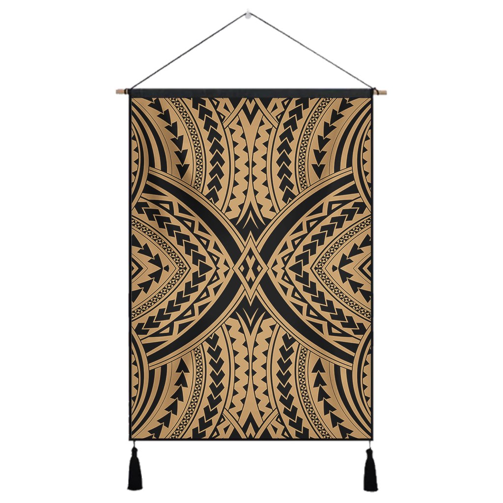 Polynesian Tradition Gold Hanging Poster - AH Hanging Poster 43 x 65 cm Cotton And Linen - Polynesian Pride