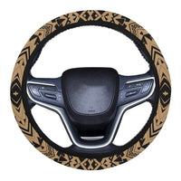 Polynesian Tradition Gold Hawaii Steering Wheel Cover with Elastic Edge One Size Gold Steering Wheel Cover - Polynesian Pride