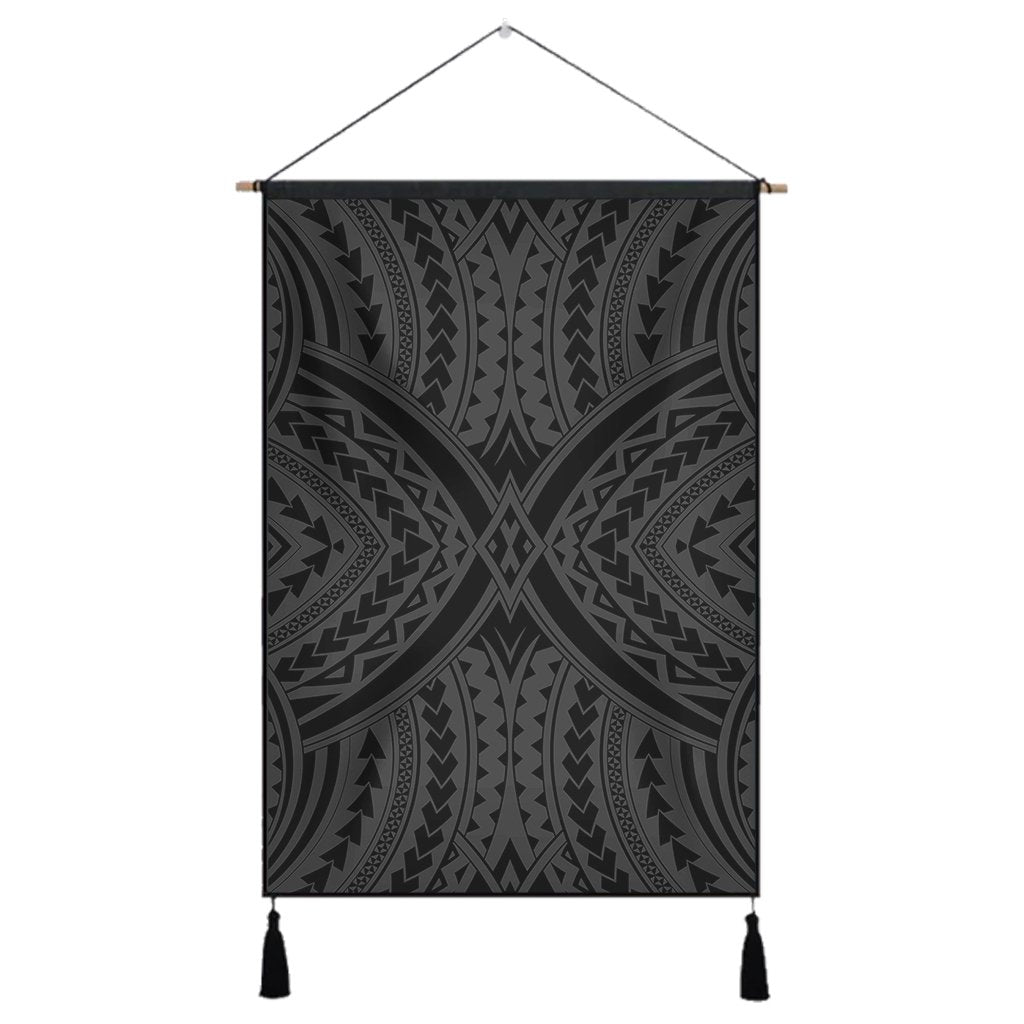 Polynesian Tradition Gray Hanging Poster - AH Hanging Poster 43 x 65 cm Cotton And Linen - Polynesian Pride