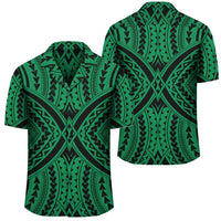 Polynesian Tradition Green Hawaiian Shirt Unisex Black - Polynesian Pride
