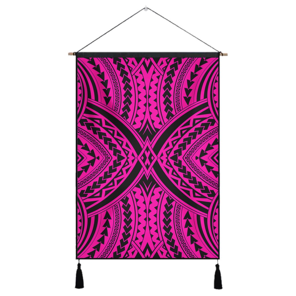 Polynesian Tradition Pink Hanging Poster - AH Hanging Poster 43 x 65 cm Cotton And Linen - Polynesian Pride